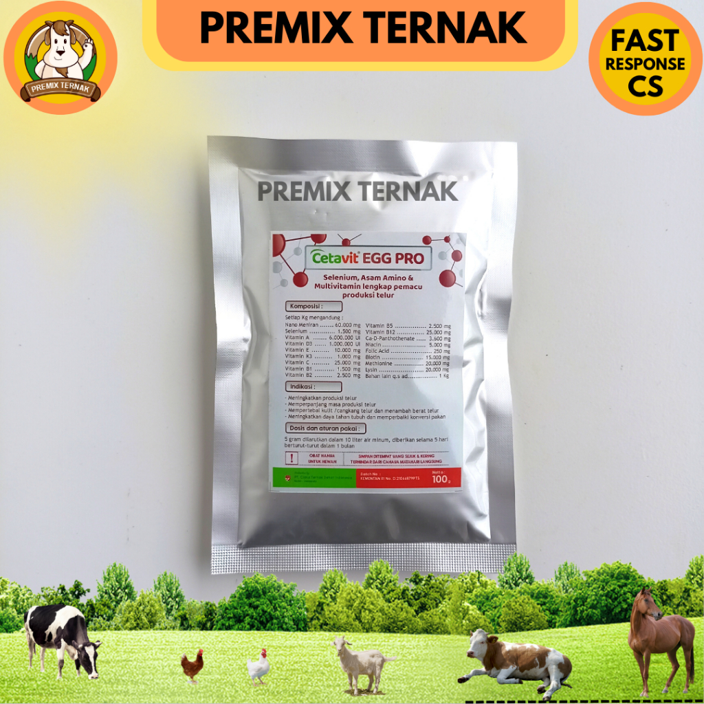 CETAVIT EGG PRO 100 gr - Multivitamin Lengkap Pemacu Produksi Telur - Premix Ayam Petelur