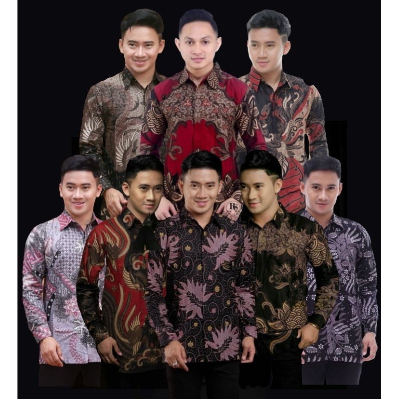 Kemeja batik lengan panjang size m l xl xxl xxxl