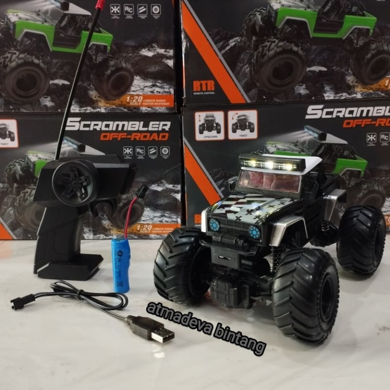 Mainan RC Mobil Remote Off-road Super Climbing 2wd Scale 1:20 Batre Cash Siap COD