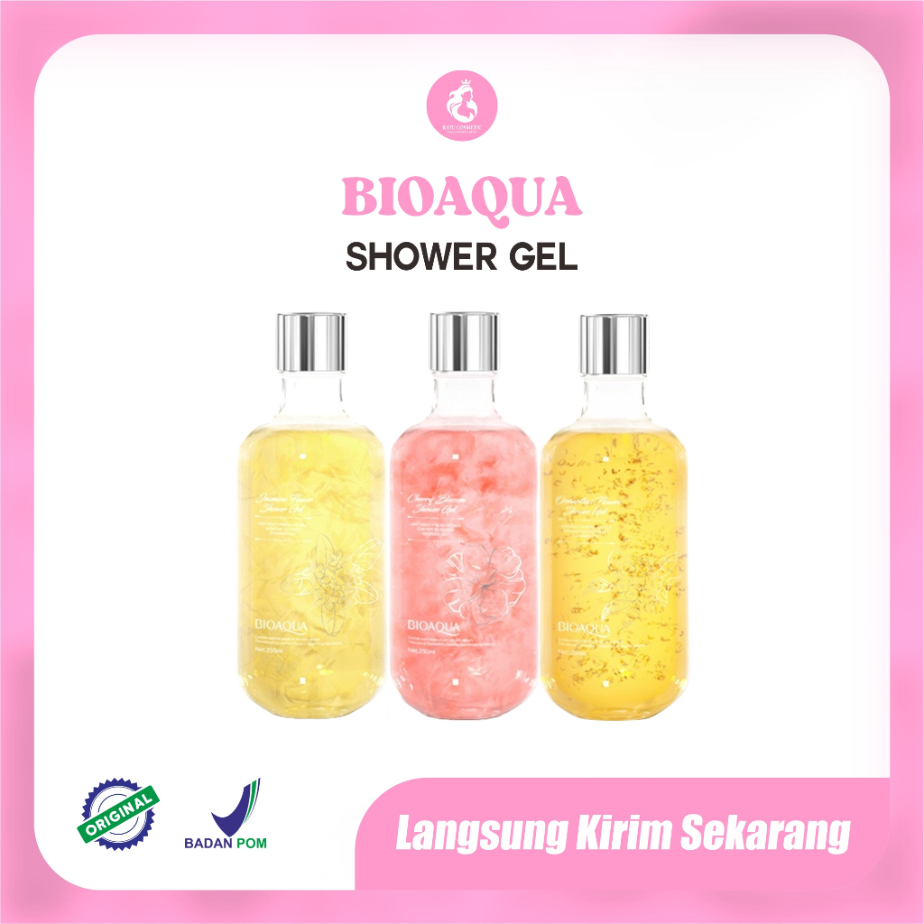 BIOAQUA Shower Gel Abstract Fresh Petals Jasmine Flowers/Osmanthus/Cherry Blossom body wash 250ml | BPOM