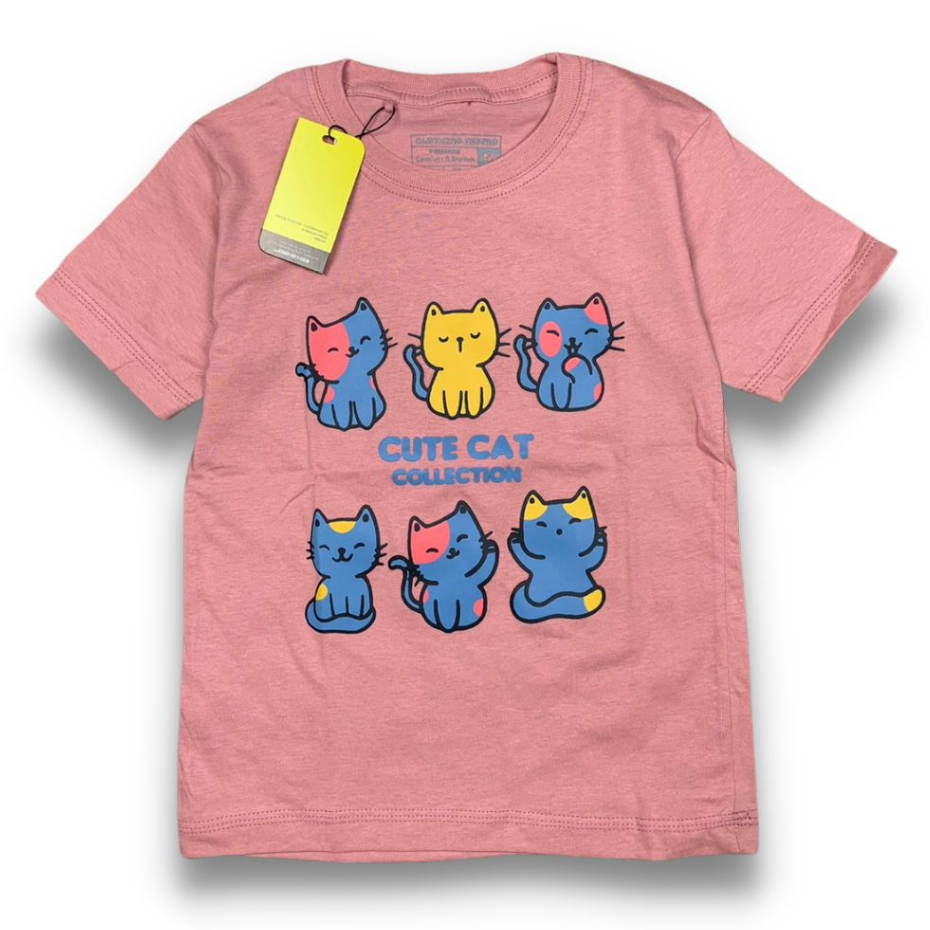 Kaos Distro Anak perempuan Kucing Cat ANAK PEREMPUAN  RESELLER MURAH CUTE CAT KUCING DUSTY ABADI GROSIR
