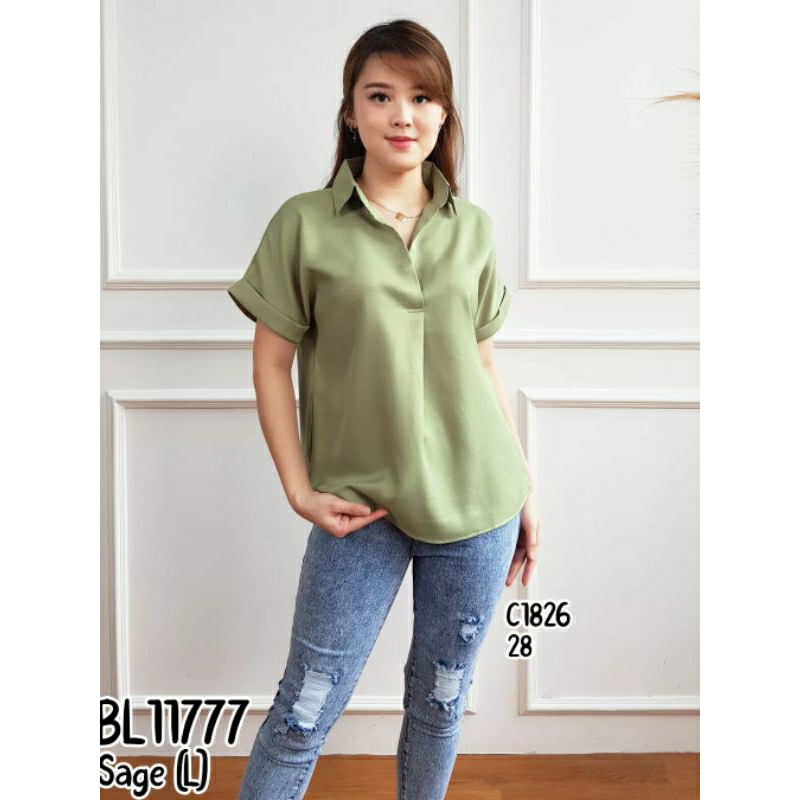 BLOUSE WANITA POLOS LENGAN PENDEK