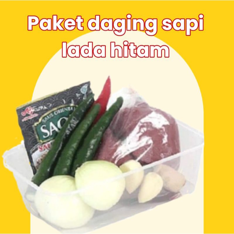 

paket tumis daging sapi lada hitam siap masak