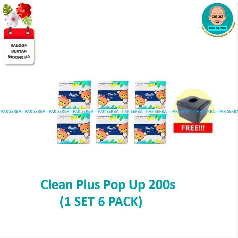 Clean Plus Facial Tissue Pop Up 200s / Tisu Wajah (1 SET 6 PACK)