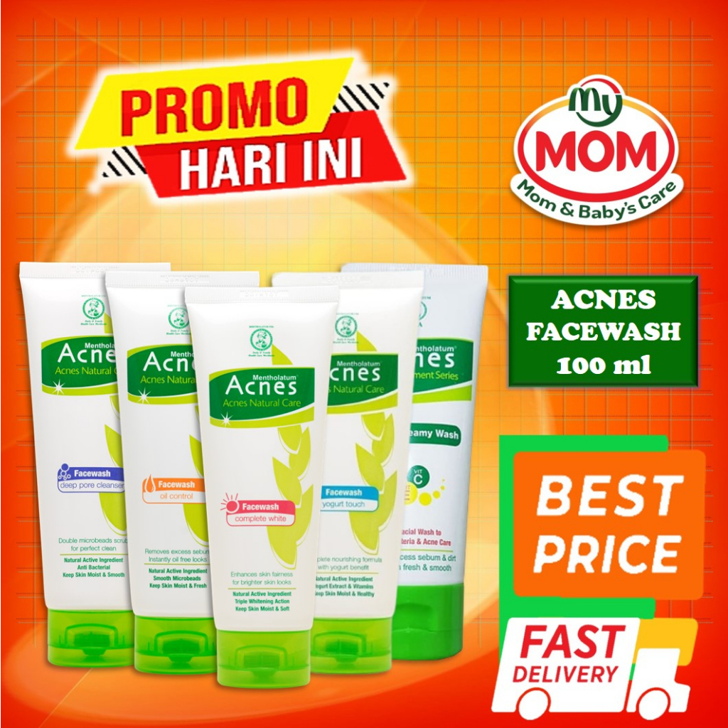 [BPOM] Acnes Face Wash 100ml / White Complete / Oil Control / Deep Pore / Yogurt / Acnes Sabun Wajah  / Facial Wash / Cleanser / MY MOM