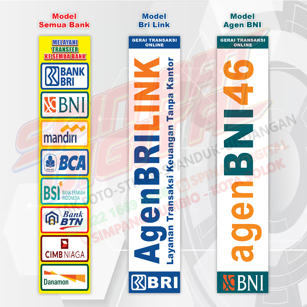 Spanduk Banner Agen Brilink, Spanduk Transfer Bank, Spanduk Konter Briink