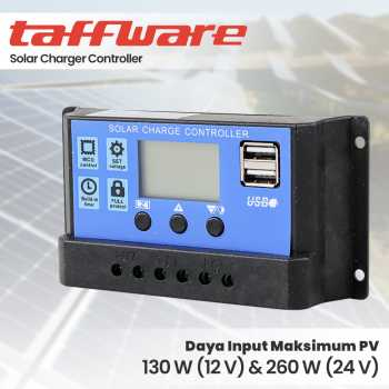 Taffware Solar Charger Controller Dual USB 10A 12V 24V - RBL-006A Alat ini dapat mengontrol pengisian daya dari panel surya ke baterai engalirkan daya listrik