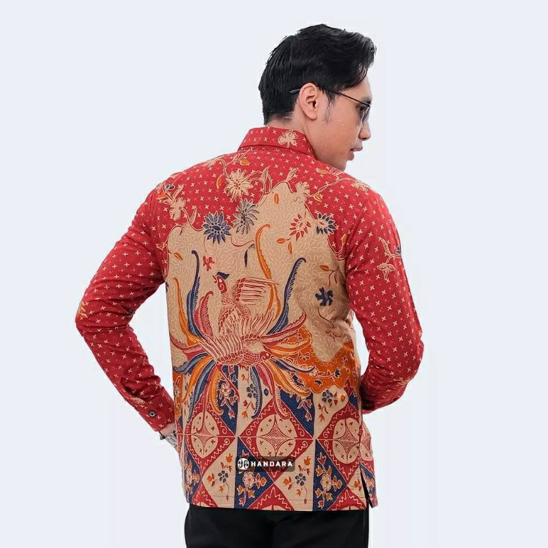 SELIRA MERAH Kemeja Batik Slimfit Lengan Panjang Bahan Katun Halus Lapis Furing