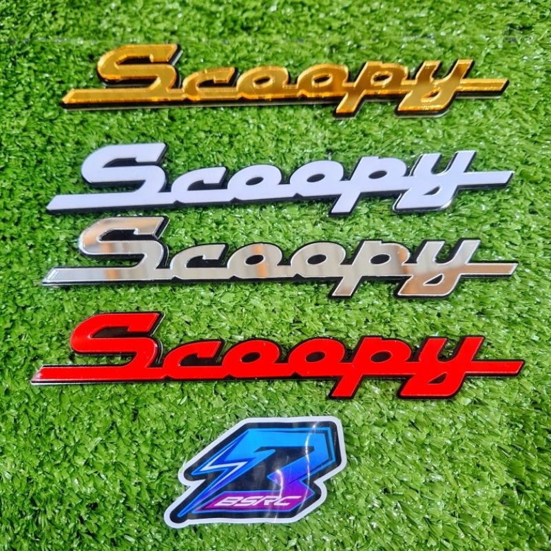 logo 3D timbul scoopy / emblem scoopy sepasang