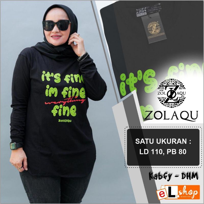 KAOS ZOLAQU ORI TERBARU 2023 ATASAN SEMI TUNIK OVERSIZE JUMBO ORIGINAL 100% PAKAIAN WANITA OUTFIT CLOTHING BAJU BLOUSE BLUS CASUAL SWEATER BUSANA MUSLIM LENGAN PANJANG ZLQ TERLARIS TRENDY TERMURAH TSHIRT