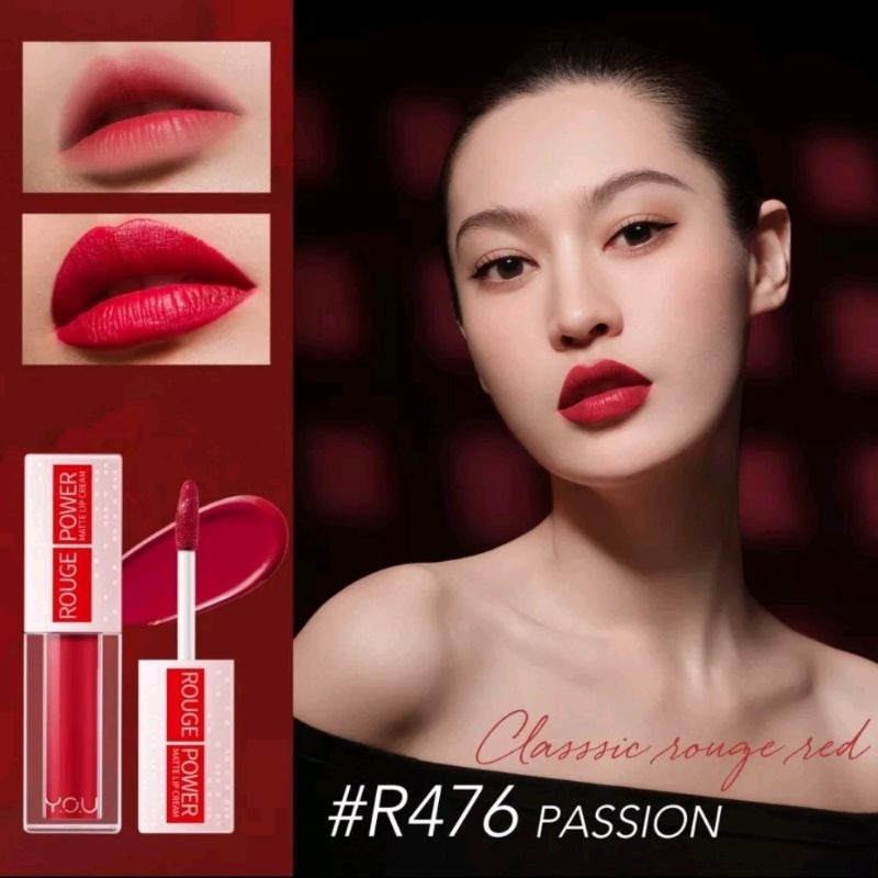 YOU Rouge Power Matte Lip Cream Lipstik Matte Tahan Lama