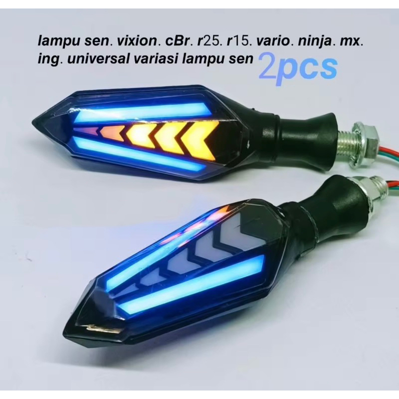 COD Sen Running LED Motor Panah 2 Sisi Sen Runing Vixion Cbr Cb Klx Xabre Taiger Scorpio DLL HARGA SEPASANG KIRI KANAN TERMURAH