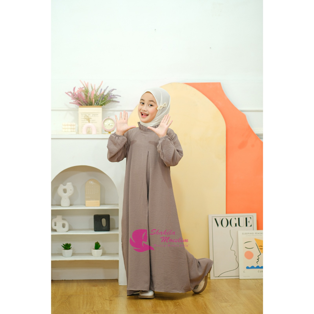 Gamis Anak Crinkle PREMIUM Polos Murah / Gamis Anak Kekinian Modern / Fashion Muslim Anak Terbaru