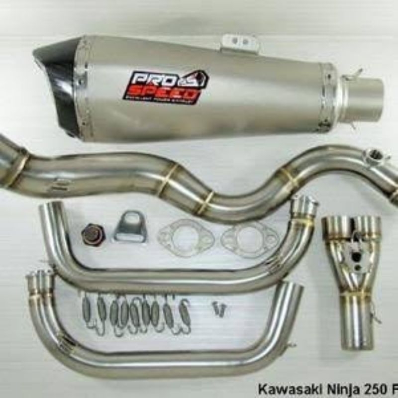 Knalpot Prospeed Shark silver Ninja250fi Z250fi fullsystem