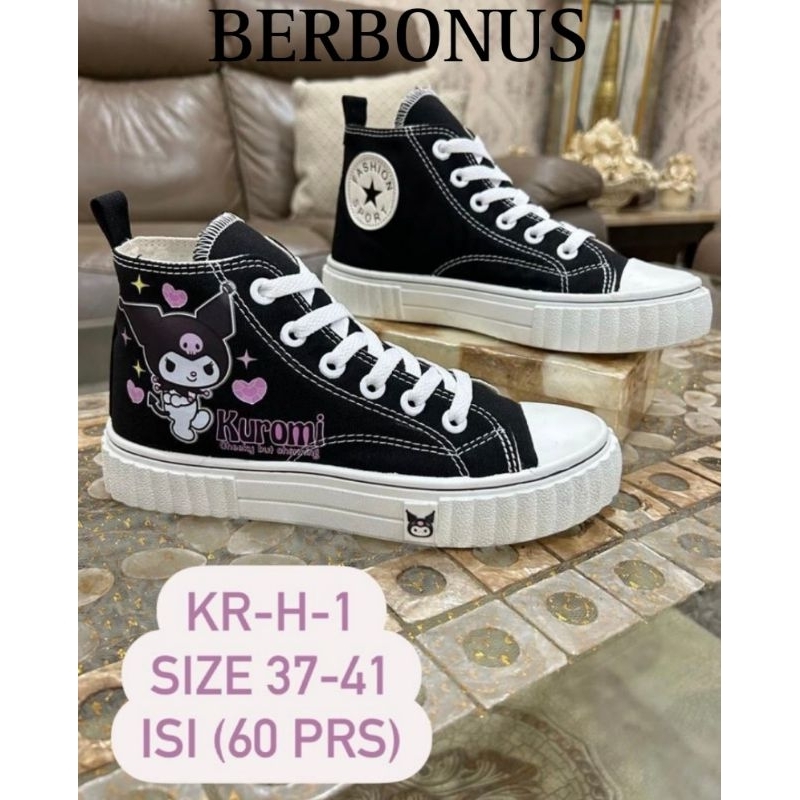 Sepatu BOOTS Sol Karet Lentur Bahan Kanvas Wanita Fashion 017