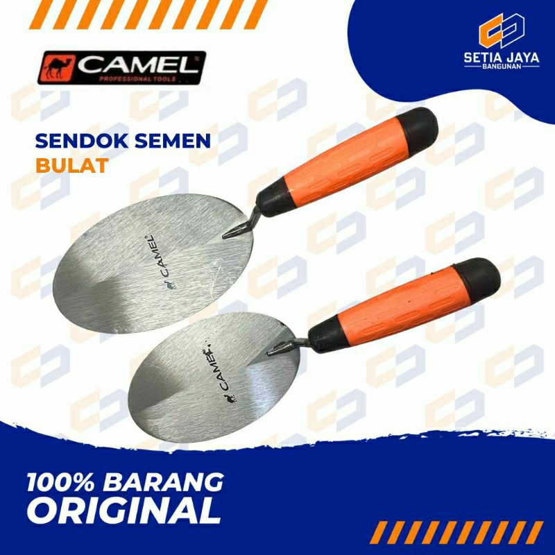 Sendok Semen Bulat Camel Gagang Karet Plat Besi 6 / 7 / 8 Inch