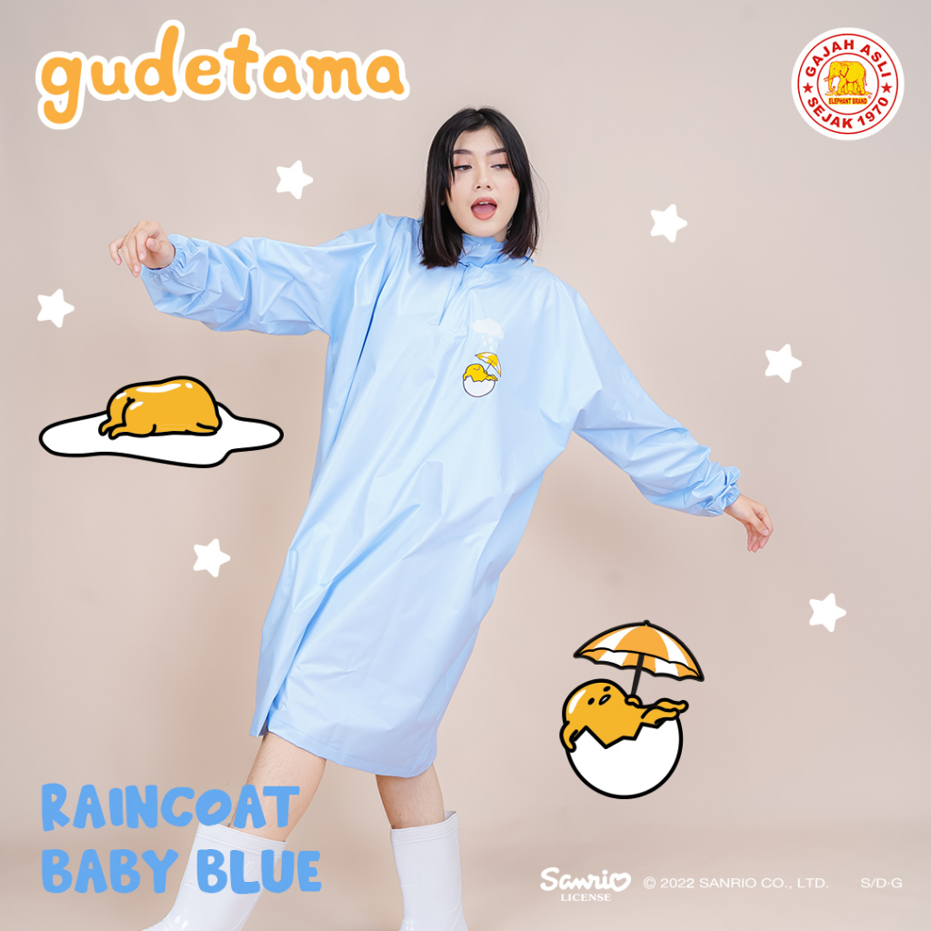 Jas Hujan Raincoat (TANPA CELANA) GUDETAMA - Elephant Brand - Sanrio License