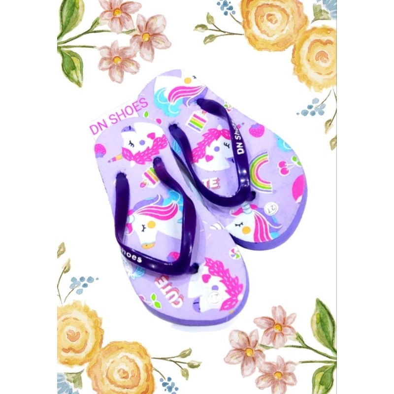 Sandal Anak Perempuan Sandal Jepit Anak Karakter kudaponi ungu cute