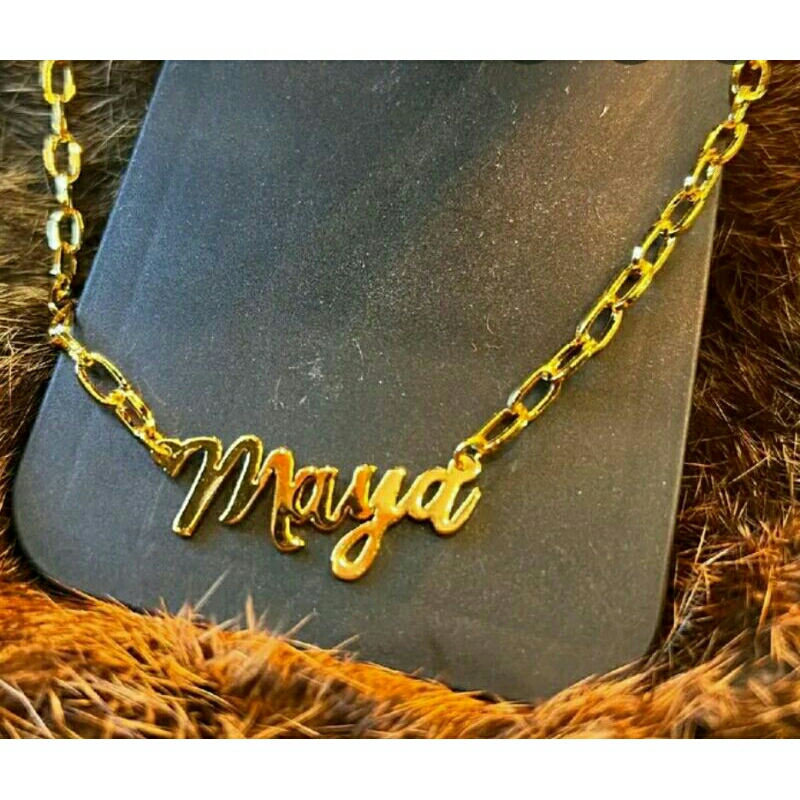 Kalung nama rantai paperclip / kalung paperclip / kalung titanium wanita anti karat / kalung pria