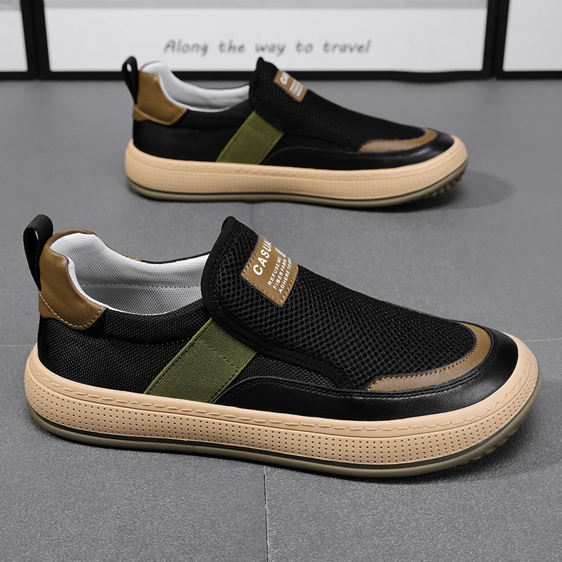 Sneaker Slip Tanpa Sepatu Sneaker Slip On Pria Tanpa Tali Sol Jahit Penuh Nyaman untuk Jalan Santai 