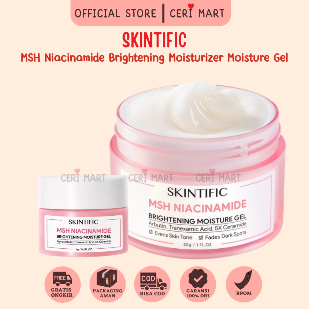 Skintific MSH Niacinamide Brightening Moisture Gel 6gr &amp; 30gr - Skinker Muka