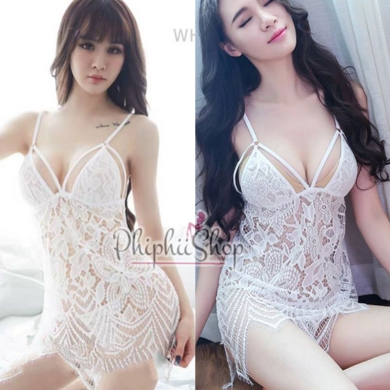 Sexy Lingerie Dress Gaun Malam Baju Tidur Renda Brokat