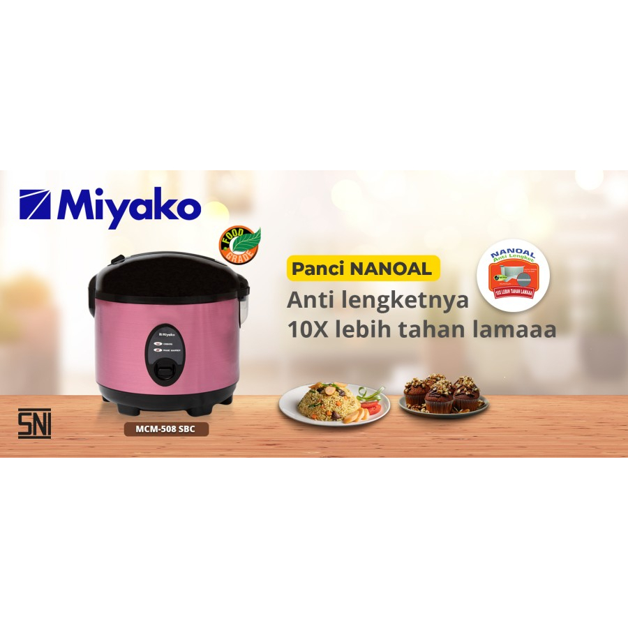 MIYAKO MCM 508 SBC - Magic Com MCM 508 SBC 1,8 Liter 3in1 / Rice Cooker Anti Lengket Nanoal - Garansi Resmi 1 Tahun