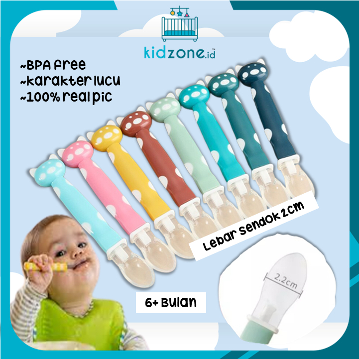 Sendok Katun makan bayi Lentur silikon Tahan Panas bentuk kartun peggy lucu Baby safety spoon / sendok mpasi / sendok lentur anak