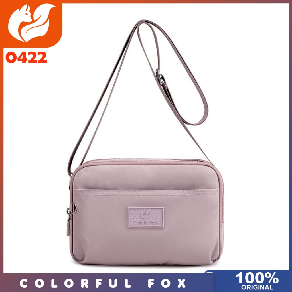 Colorful fox ori - Tas selempang colorful fox 0422 nilon waterproof tas wanita original produk