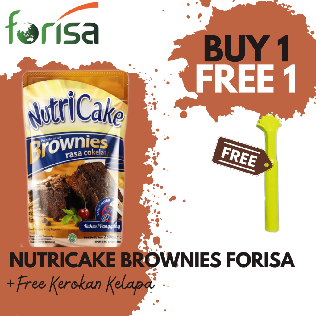 +Free Beli 1 Gratis 1 Kerokan kelapa Nutricake Brownies 230 gr  - Forisa