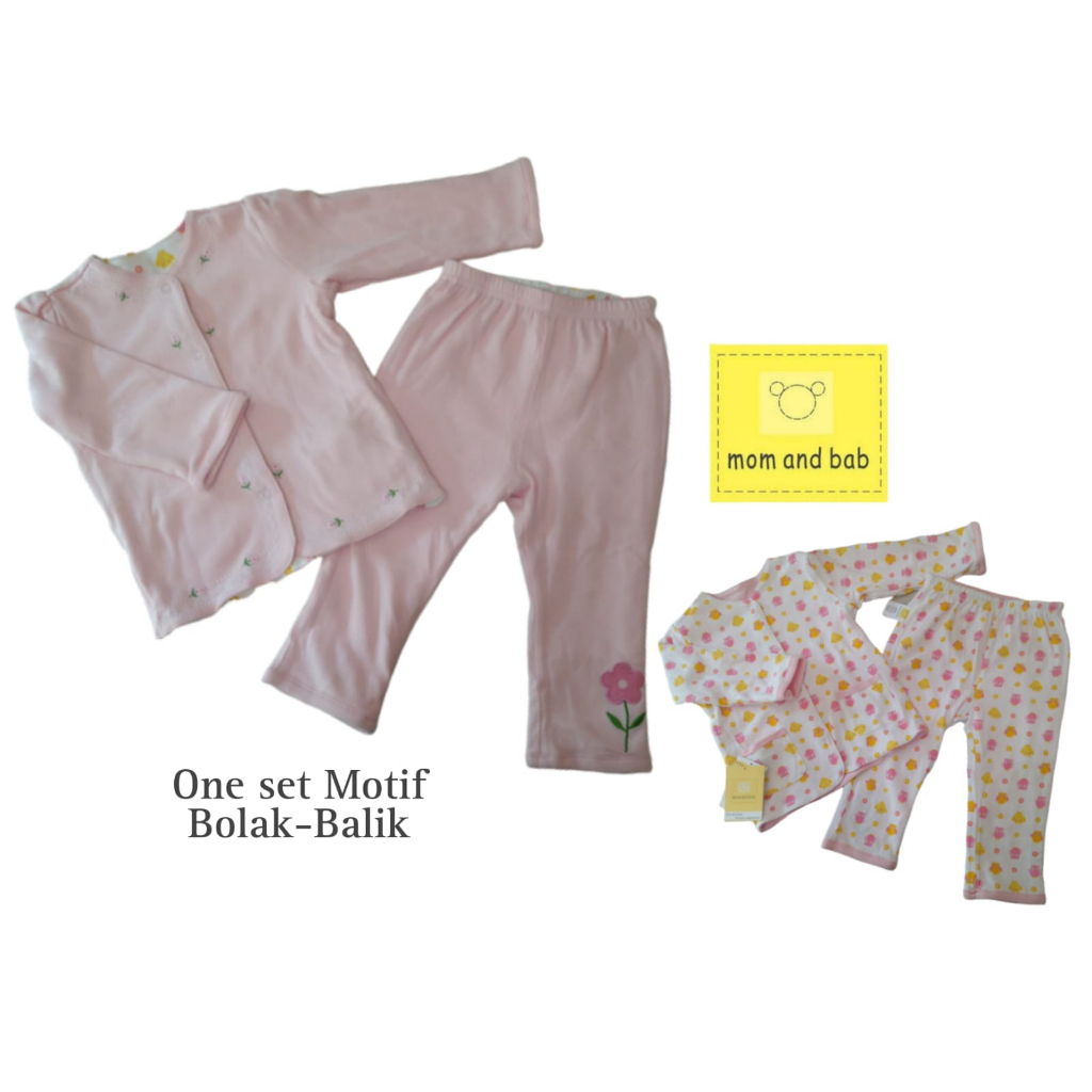 SALE Mom and Bab Baju Setelan Anak / One Set Motif Bolak Balik