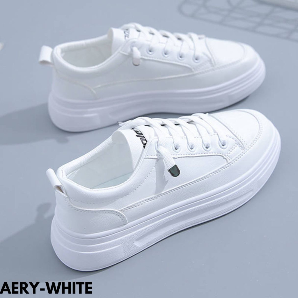 SEPATU SNEAKERS WANITA LOWCUT GAUL FASHION CASUAL KEREN BAHAN PU IMPORT AERY