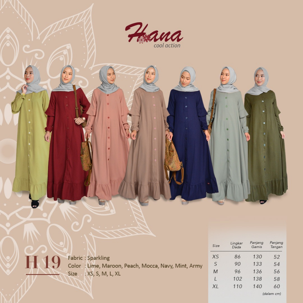 [HOT SALE] Gamis HANA 19 Ori By ENDOMODA Gamis Dewasa Murah READY SIAP KIRIM