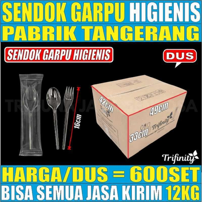 Sendok garpu plastik Higienis bening dus semua jasa kirim ekspedisi