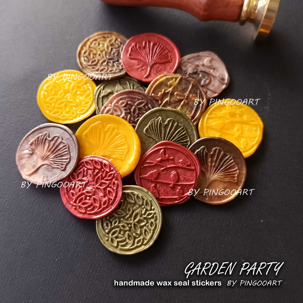 

GARDEN PARTY - Handmade Wax Seal Stickers by Pingooartshop