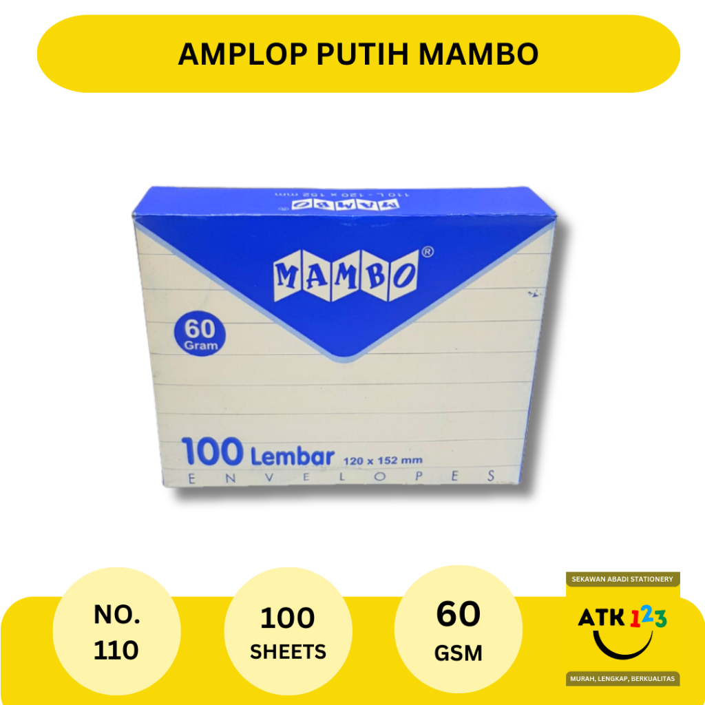 Amplop Putih 110L 120x152mm 60 gram Mambo