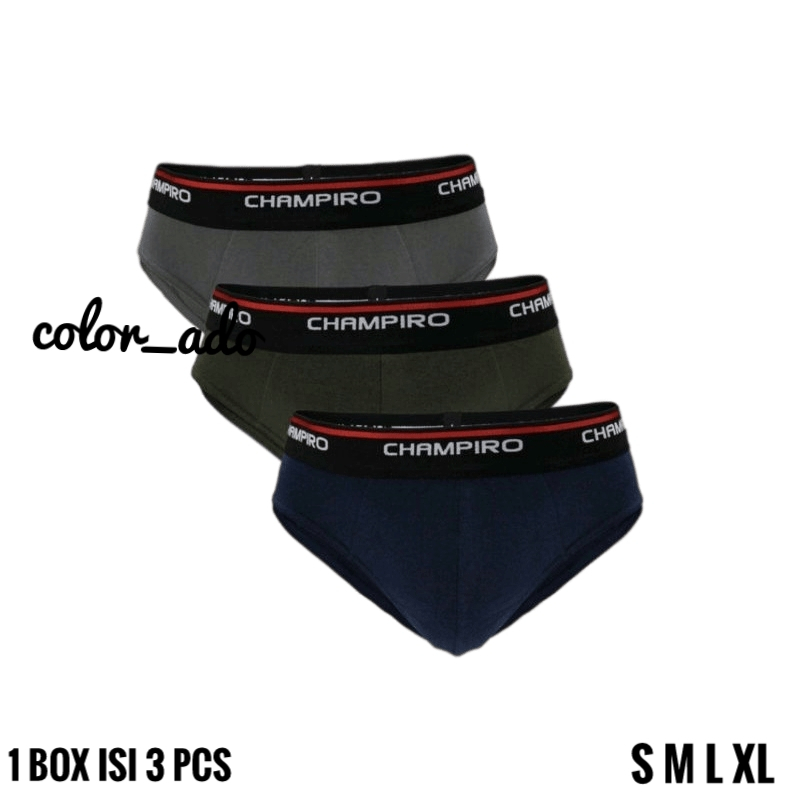 Isi 3 Celana Dalam Pria CHAMPIRO 0363 CD Cowok Champiro S M L XL