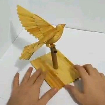 kerajinan tangan burung dari stik es krim