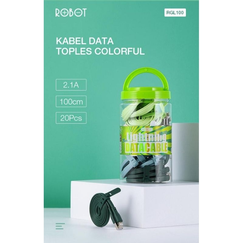 KABEL DATA ROBOT ORIGINAL 100 % KABEL DATA IPHONE RGL-100 KABEL CHARGER CASAN IPHONE