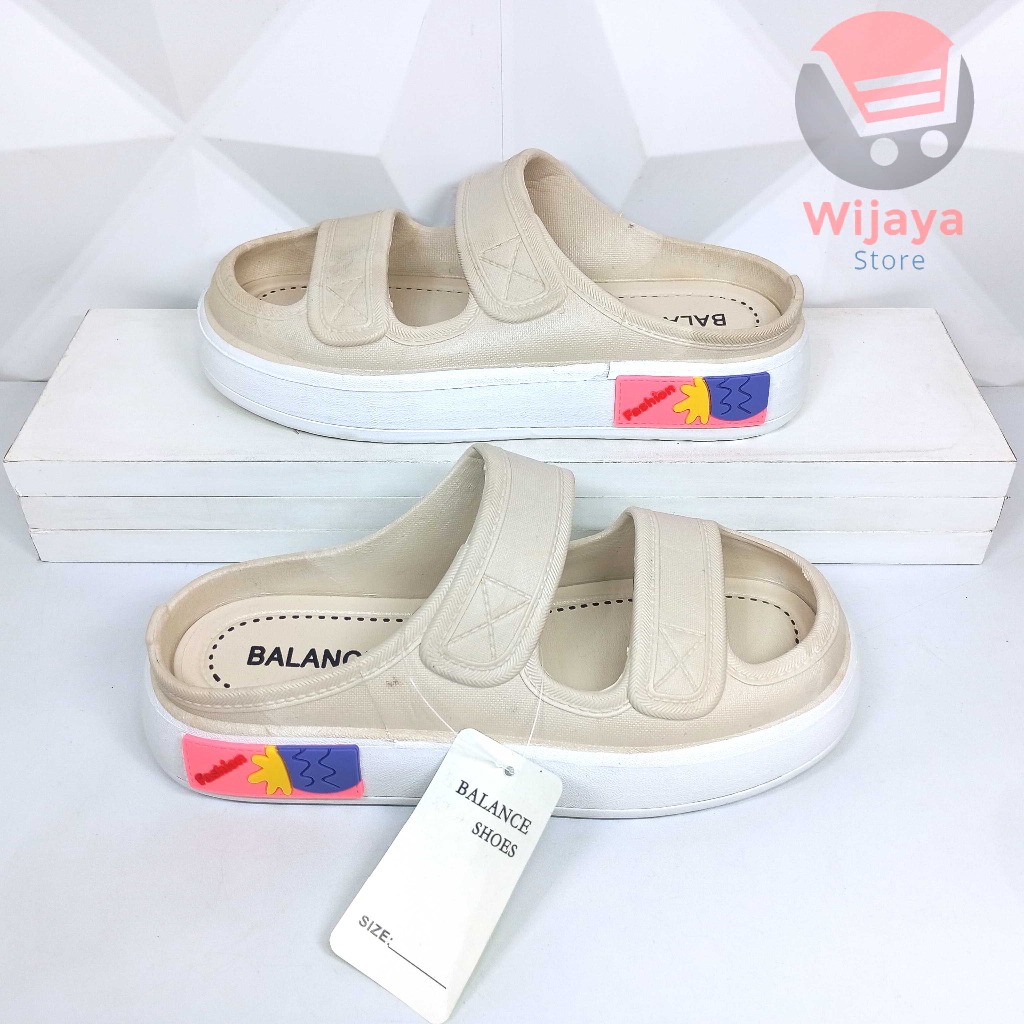 Sandal Wanita Viral Selop Balance 029 Polos Perempuan Import New Sandal Cewek Ban dua Motif Kekinian Nyaman
