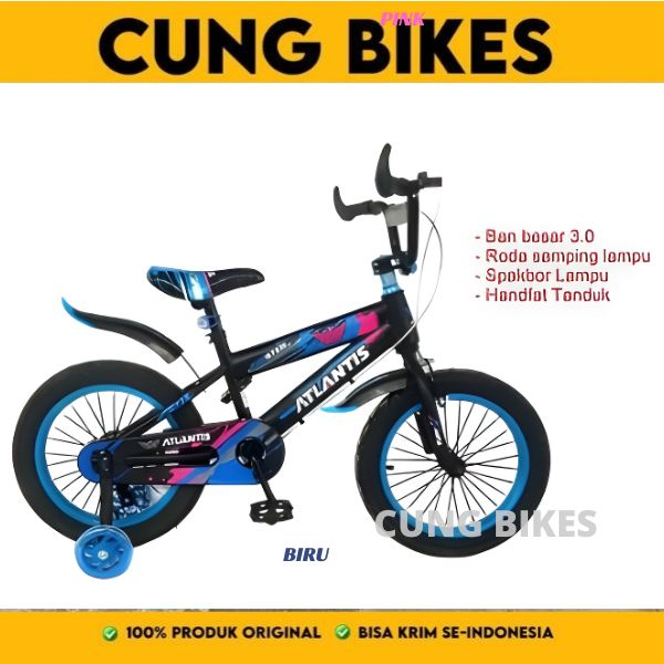 Sepeda Anak BMX Atlantis Twister 16 Inch Ban Jumbo+ lampu