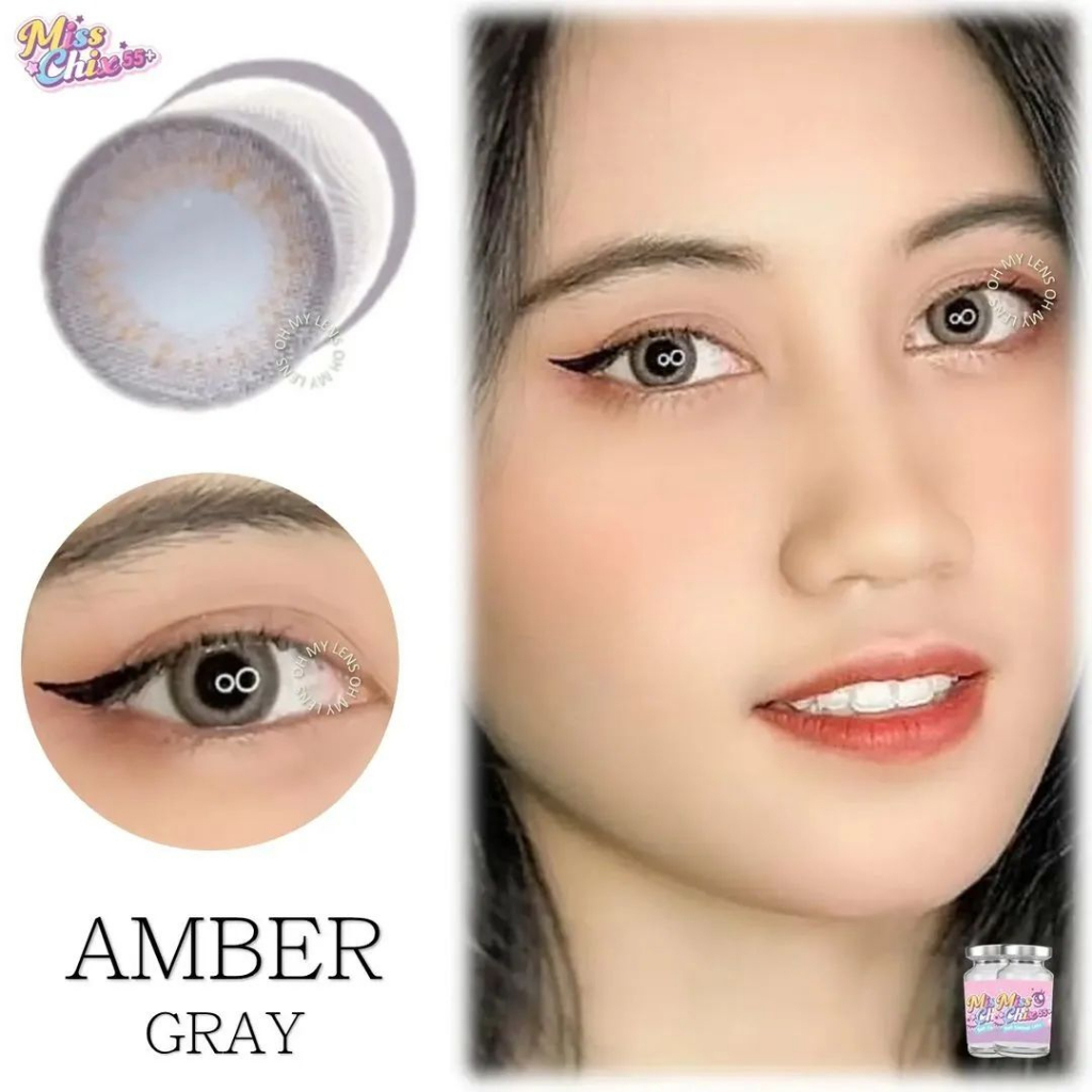 softlense DESIRE AMBER GREY soflens minus softlens normal contact lens mata lensa kontak soplen minu