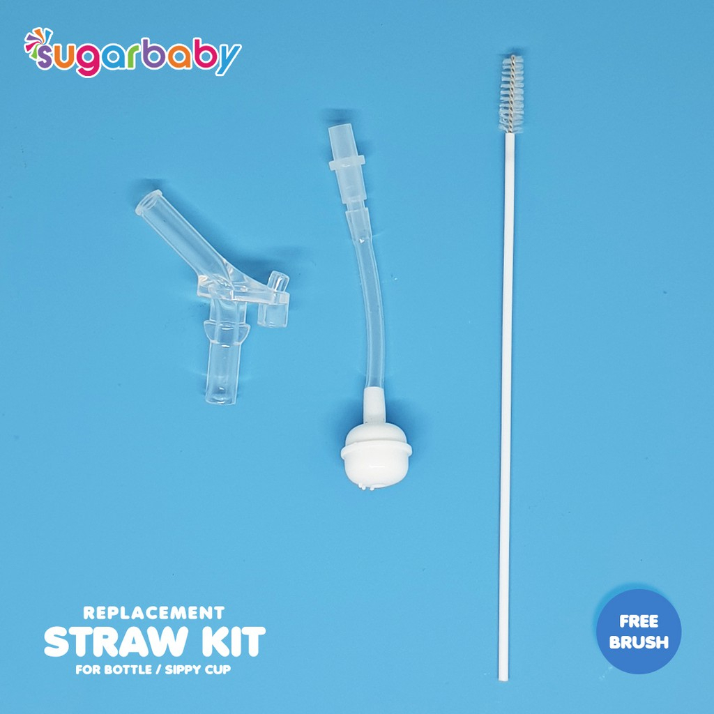 Sugar Baby Replacement Straw &amp; Brush for Sippy Cup RSK  TSCST280 / RSK TSCMN280 / Sedotan Sippy cup