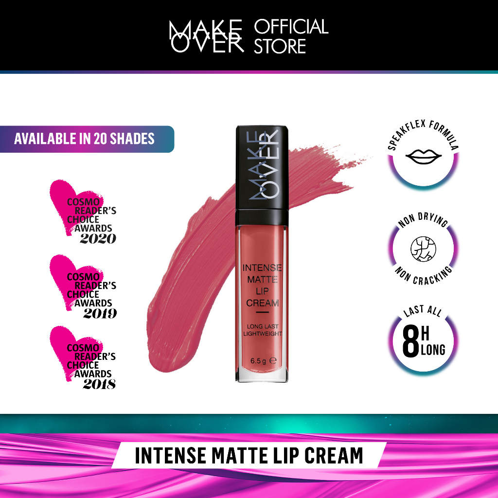 MAKE OVER Intense Matte Lip Cream - Lipstick Lipcream tahan lama hingga 8 jam lembab ringan ombre lips nude Image 2