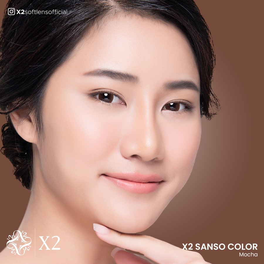 X2 SANSO BLACK EBONY MOCHA NORMAL MINUS READY STOCK SOFTLENS KOREA ORIGINAL