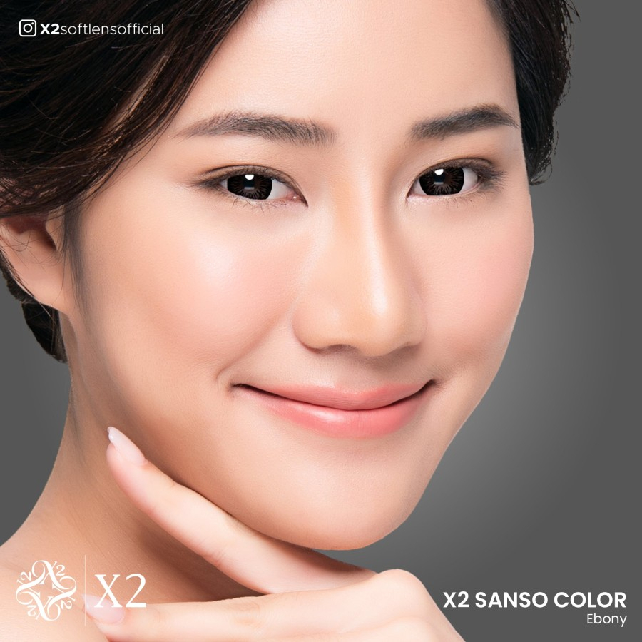 X2 SANSO BLACK EBONY MOCHA NORMAL MINUS READY STOCK SOFTLENS KOREA ORIGINAL