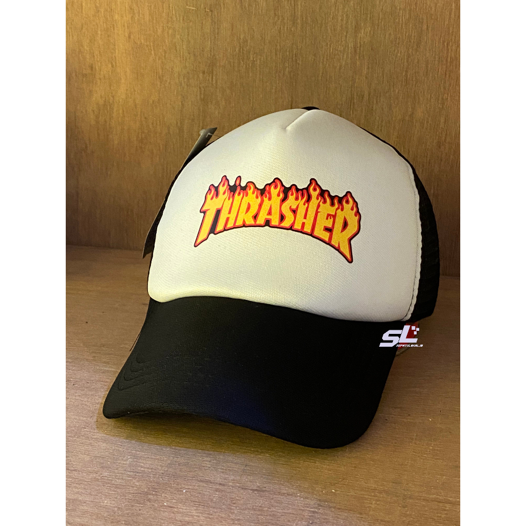 Topi Pria Wanita TRASHER Trucker Hat Band Metal Topi Jaring Distro Original Dewasa Couple Pasangan C