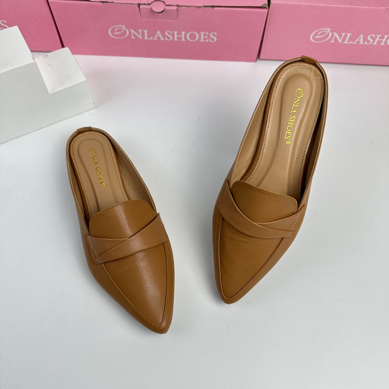 Onlashoes - Sendal Wanita Mules Syakhira Hak 3cm