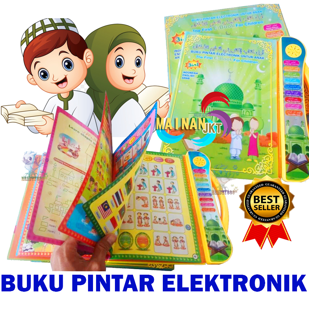 MAINANKEI BUKU PINTAR ELEKTRONIK 4 BAHASA EDUKASI ANAK BELAJAR  THE FIRST E-BOOK 4IN1