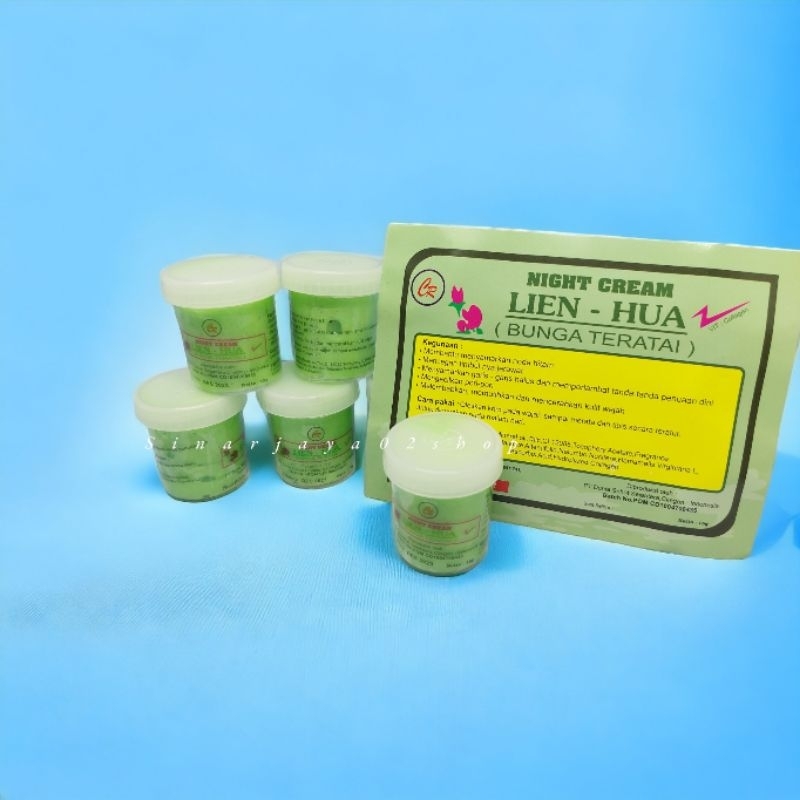 12 Pcs - Cream Ling Hua Siang dan Malam Whitening Crem Ling Hwa Original